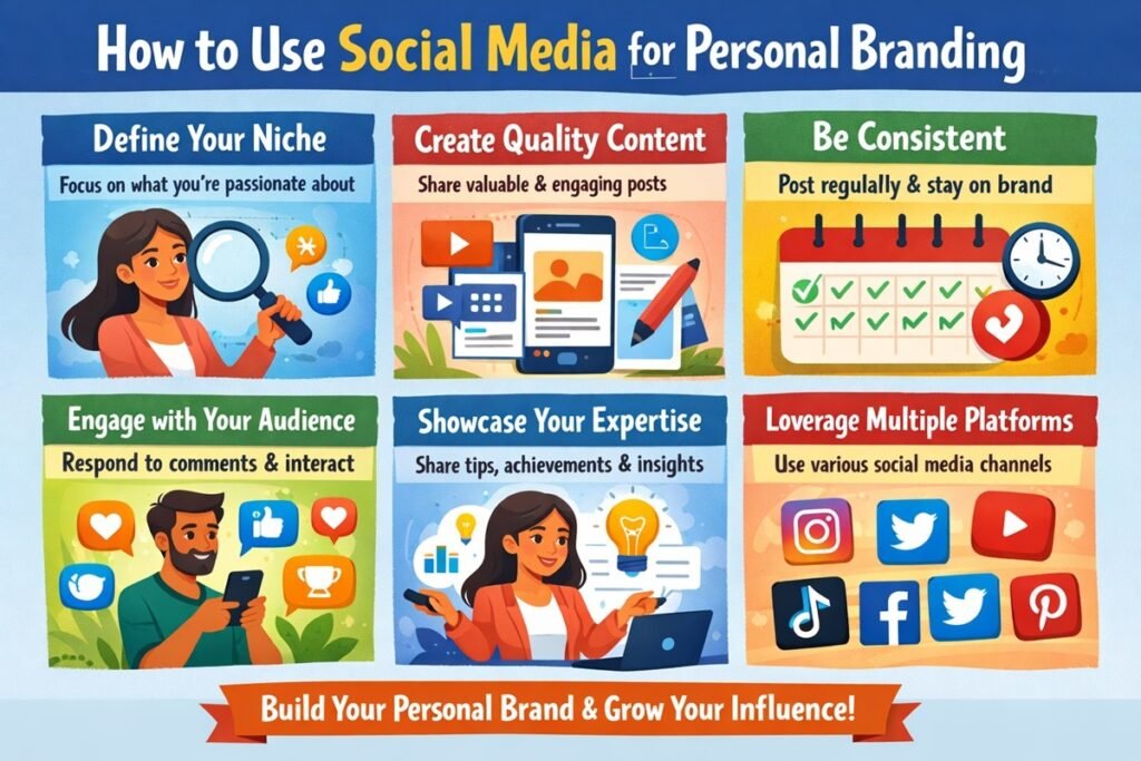 How to build personal branding using social media platforms like LinkedIn, Instagram, and YouTube